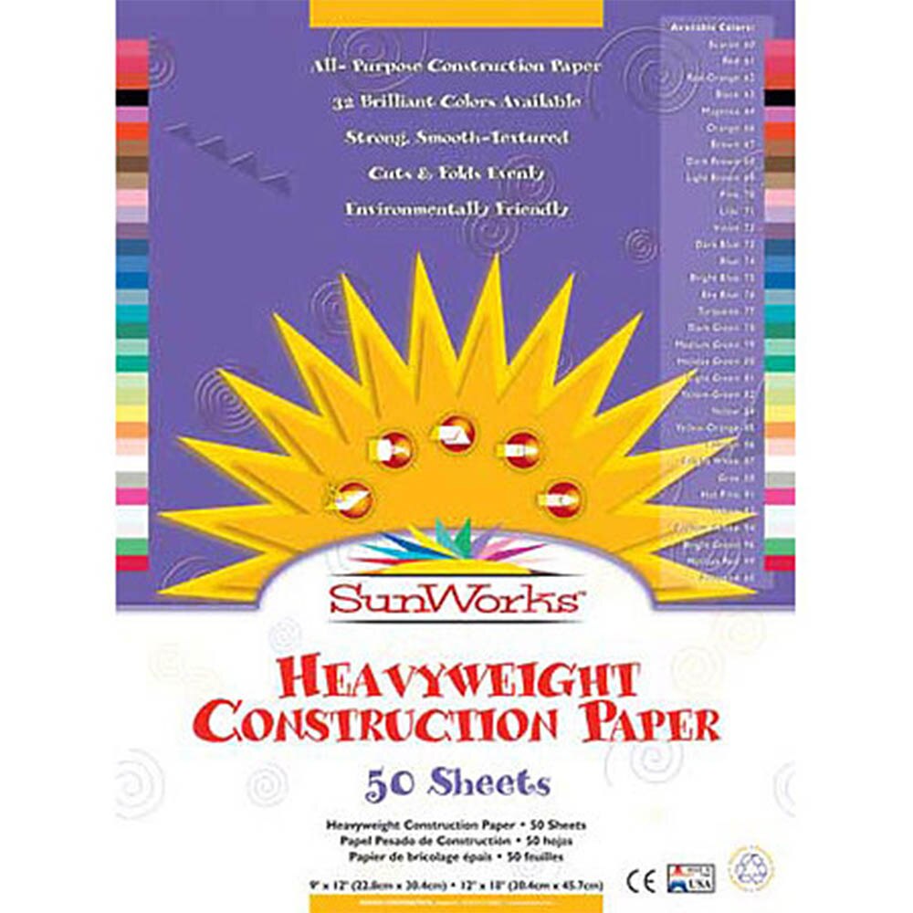 Loose Paper, Art & School, 9"x12", Sunworks, Construction Paper, Assorted colors, 398226